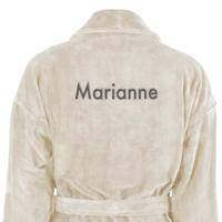 Dames badjas borduren - Beige - S/M