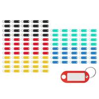 Sleutelhanger labels - 100x stuks - multi color - L5 cm - met etiket - sleutelhanger identificatie