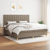 Boxspring met matras stof taupe 200x200 cm