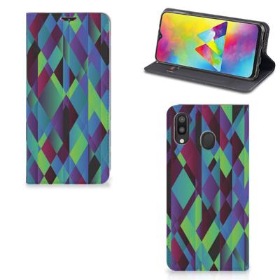 Samsung Galaxy M20 Stand Case Abstract Green Blue