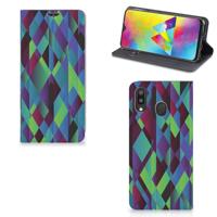 Samsung Galaxy M20 Stand Case Abstract Green Blue