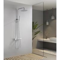 Wiesbaden Ribbd Thermostatische Regendoucheset - Opbouw - Chroom