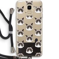 It's a Purrr Case: Samsung Galaxy J6 (2018) Transparant Hoesje met koord