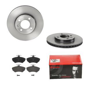 Remmenset, remschijf BREMBO, Remschijftype: Binnen geventileerd, Inbouwplaats: Vooras, u.a. für VW, Seat