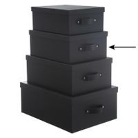 5Five Opbergdoos/box - zwart - L30 x B24 x H12 cm - Stevig karton - Industrialbox   -