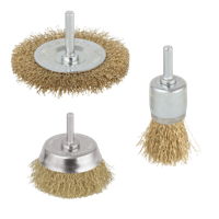 Wolfcraft Draadborstel set | Messing | Ronde schacht | 3-delig | 1 set - 2739000