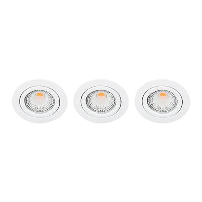 Set 3x Bella Ondiepe LED spot kantelbaar 5Watt rond WIT dimbaar