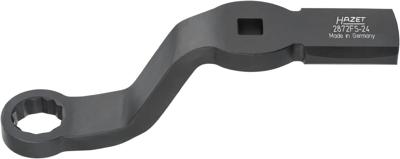HAZET Ring-slagsleutel · met 2 slagvakken 2872FS-24 · 1/2 inch (12,5 mm) vierkant hol · Buitentwaalfkant profiel · SW 24 mm