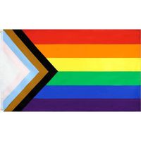 Progress Pride - Regenboogvlag - 90x150 cm - Aantal 1 - LGBT+ Symbool - thumbnail