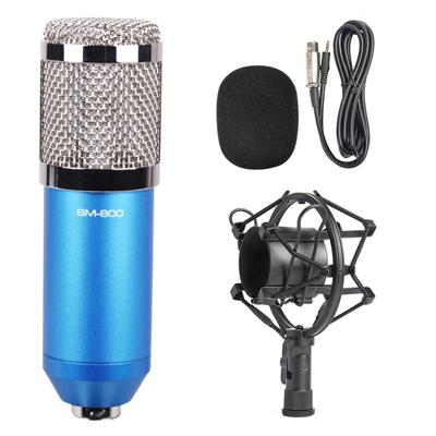 BM-800 3.5 mm studio opname bedrade condensator geluid microfoon met shock mount compatibel met PC/Mac voor live uitzending show KTV etc. (blauw)