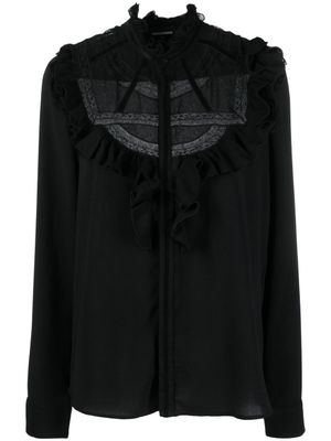 DSQUARED2 blouse volantée à manches longues - Noir