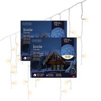 Ijspegelverlichting - 2x - 175 led lampjes - warm wit - 750 cm- buiten - 8 functies -lichtsnoer