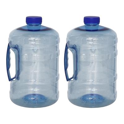 Gerimport Watercontainer/jerrycan - 2x - 2 Liter - Kunststof - blauw - 13 x 22 cm - kamperen/camping