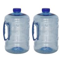Gerimport Watercontainer/jerrycan - 2x - 2 Liter - Kunststof - blauw - 13 x 22 cm - kamperen/camping