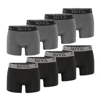 Phil & Co Phil & Co Boxershorts Heren Effen Zwart / Antraciet 8-Pack