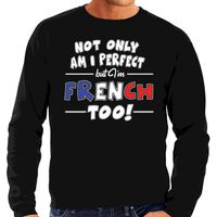 Not only perfect but French / Frans too fun cadeau trui zwart voor heren 2XL  - - thumbnail
