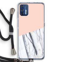 A touch of peach: Motorola Moto G9 Plus Transparant Hoesje met koord