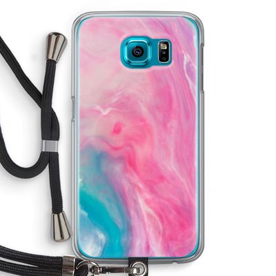 Roze explosie: Samsung Galaxy S6 Transparant Hoesje met koord