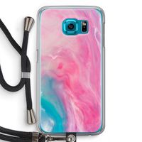 Roze explosie: Samsung Galaxy S6 Transparant Hoesje met koord