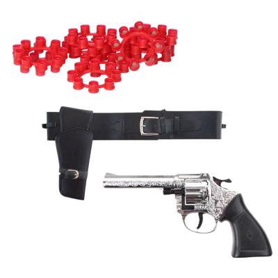 Cowboy verkleed speelgoed revolver of pistool - met 192 plaffertjes - met holster