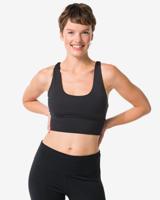 HEMA Voorgevormde sportbh light support zonder beugel zwart (zwart)