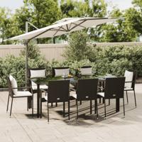 9-delige Tuinset poly rattan zwart