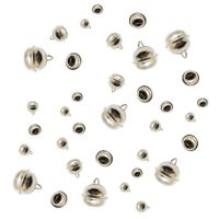 48x Metalen belletjes zilver met oog 12 mm hobby/knutsel benodigdheden