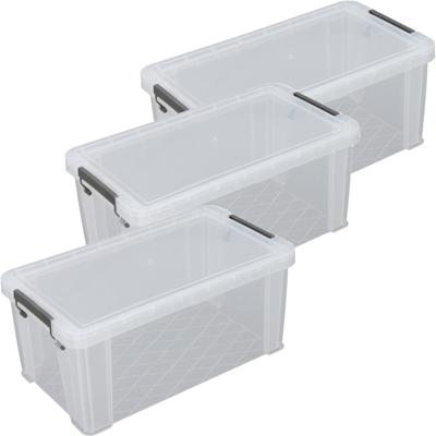 Allstore Opbergbox - 3x stuks - 7.5 liter - Transparant - 25 x 19 x 16 cm - kunststof - met deksel