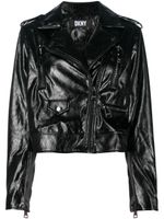 DKNY veste de moto à effet de brillance - Noir