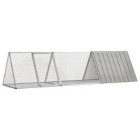 Konijnenhok 302,5x80,5x71 cm gegalvaniseerd staal grijs