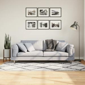 Vloerkleed shaggy hoogpolig modern 100x200 cm crme en zwart