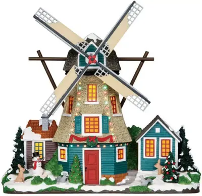 Lemax windmill verlichte facade 2014