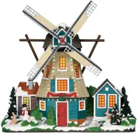 Lemax windmill verlichte facade 2014