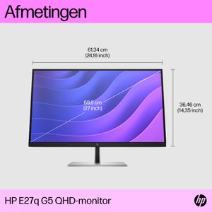 HP E27q G5 computer monitor 68,6 cm (27") 2560 x 1440 Pixels Quad HD LCD Zwart, Zilver