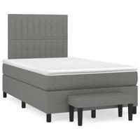 Boxspring met matras stof donkergrijs 120x190 cm