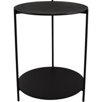 Ronde Zwarte Bijzettafel 48cm - MDF & Metaal