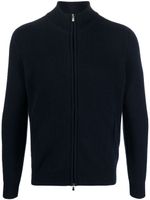 Barba cardigan zippé en maille nervurée - Bleu