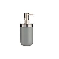 Zeeppompje/dispenser roestvrij metaal grijs/zilver 350 ml met formaat 9 x 8 x 17 cm   -