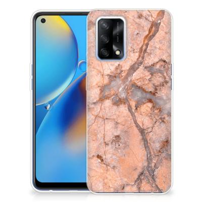 OPPO A74 4G | TPU | Siliconen hoesje | Marmer Oranje