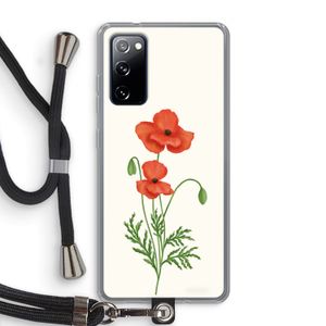 Red poppy: Samsung Galaxy S20 FE / S20 FE 5G Transparant Hoesje met koord