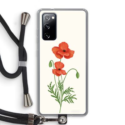 Red poppy: Samsung Galaxy S20 FE / S20 FE 5G Transparant Hoesje met koord
