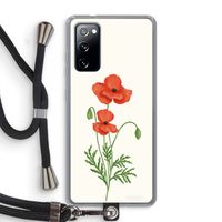 Red poppy: Samsung Galaxy S20 FE / S20 FE 5G Transparant Hoesje met koord