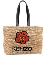 Kenzo sac cabas Boke Flower en paille - Tons neutres - thumbnail