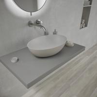 Ideavit Solidthin waskom - 50x33x14.5cm - Solid surface - Ovaal - Mat Grijs 290248 PE-WH - thumbnail