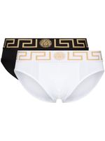 Versace lot de deux slips Greca Border - Noir