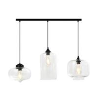 QUVIO Hanglamp glas 3-lichts zwart - QUV5124L-BLACK - thumbnail