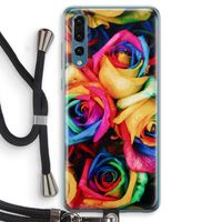 Neon bloemen: Huawei P20 Pro Transparant Hoesje met koord