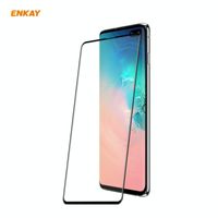 Voor Samsung Galaxy S10+ ENKAY Hat-Prince 0.26mm 9H 3D Full Glue Explosiebestendig volledig scherm Gebogen warmte buigen tempered glass film