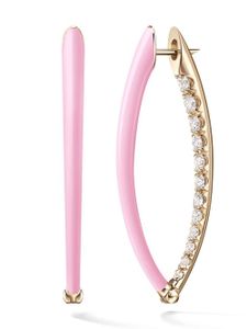 Melissa Kaye boucles d'oreilles Marissa Pink Cristina médium en or 18ct serties de diamants