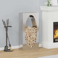 VidaXL Brandhoutrek 50x23x100 cm roestvrij staal